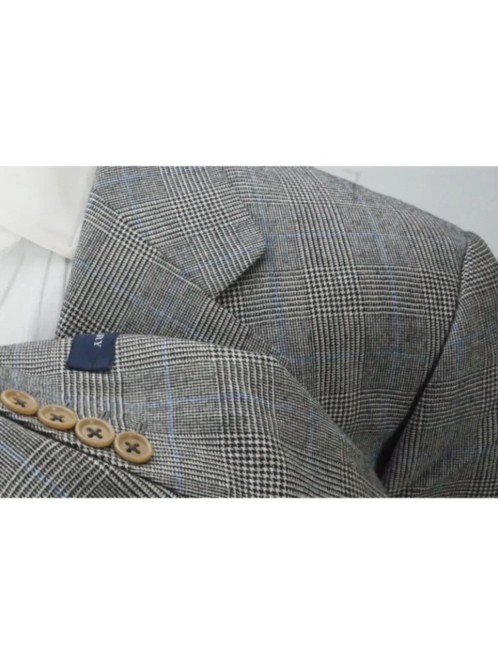 Burberry London Gray Blue Black Plaid Wool 2 Pc Suit Jacket Pant 56R EU NEW